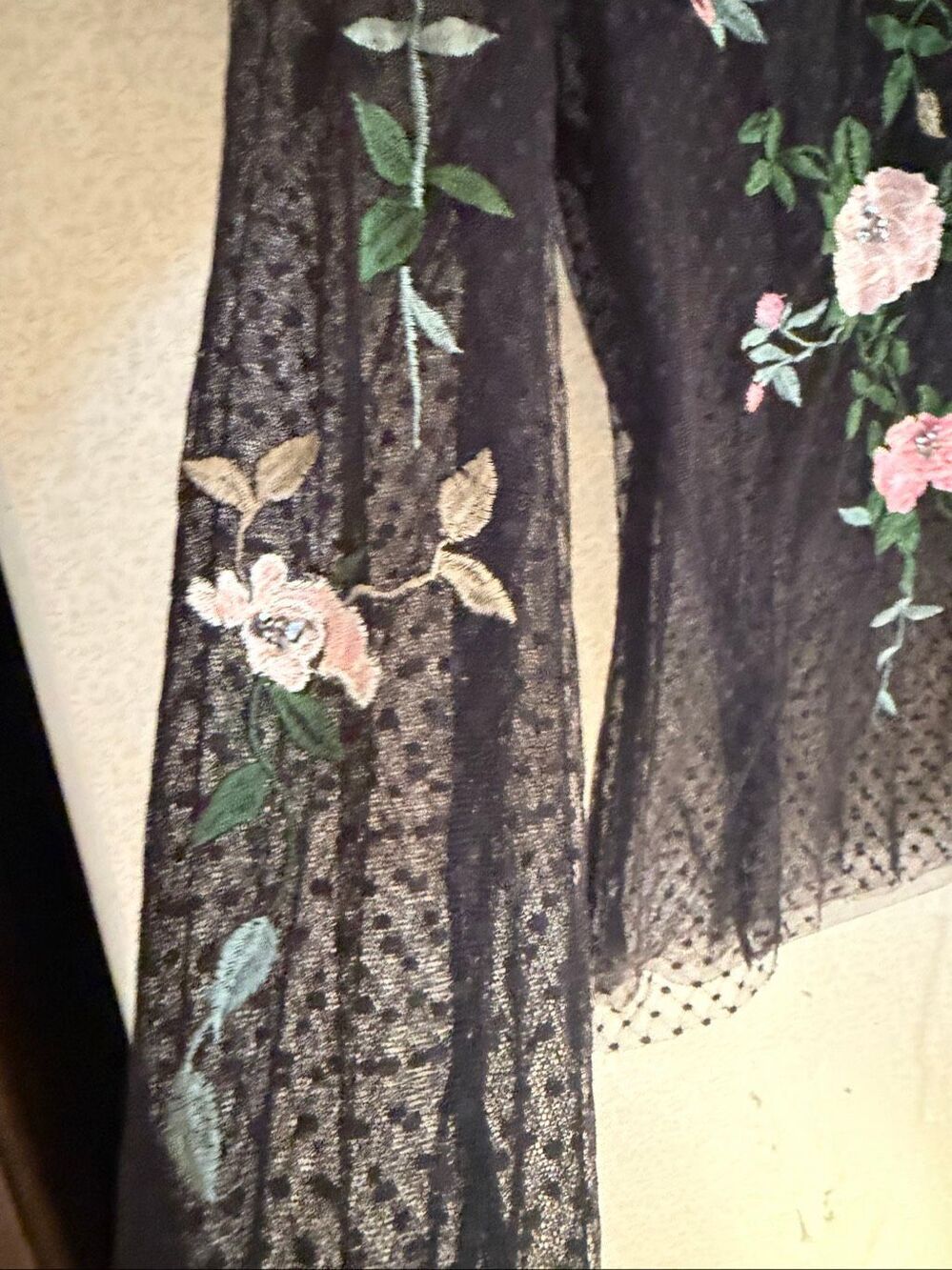 Topshop embroidered mesh top - Picture 5 of 8